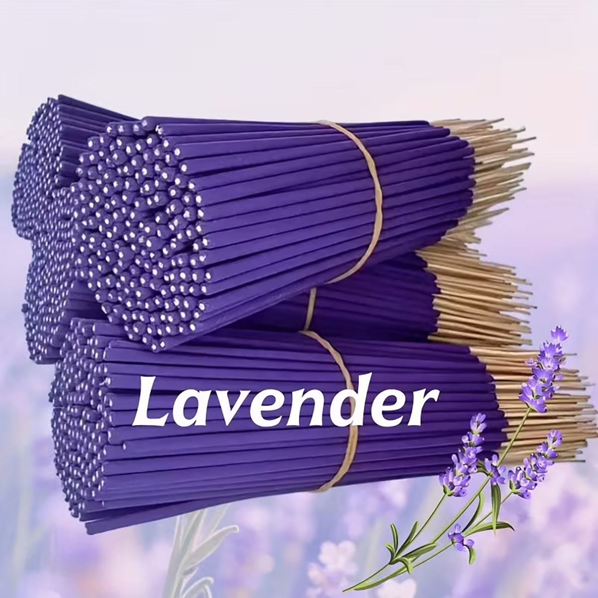 Home Fragrance Non Toxic - Lavanta Premium Aromaterapi Tütsü Çubukları, 8'li